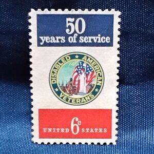 Uncirculated USA 1970 Disabled American Veterans: 50 years of... 6 Cent Stamp!!